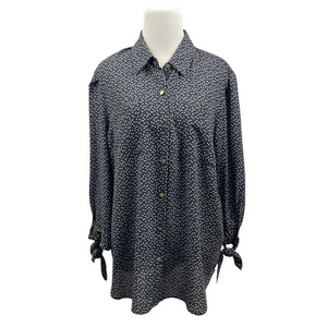 Jones New York Black & White Polka Dot Blouse Size Large Women's‎